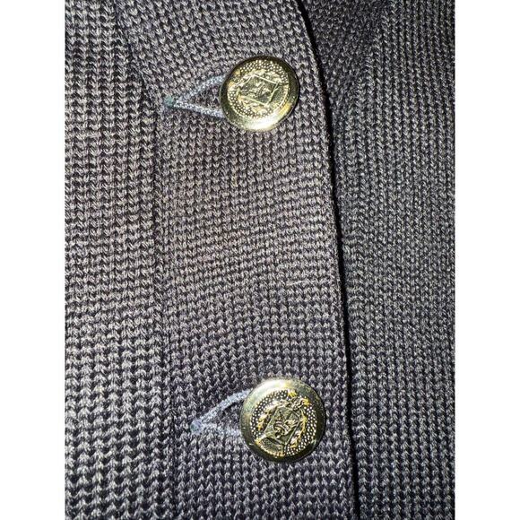 2/$35 Vintage Academia Old Money Custom 100% Wool Navy cardigan Womens Medium - Picture 4 of 9